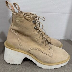 Sorel Women’s Hi-Line Lace-up Suede Waterproof Lug Heel Boots